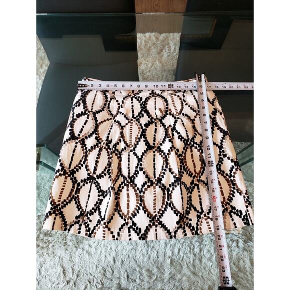 Worthington Pencil Skirt Womens Size 12 White Geo Print Cotton Stretch Back Zip - Picture 10 of 11